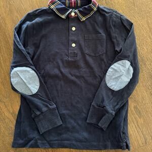 Crewcuts Boys Plaid Collar L/S Polo Shirt Top Sz 8-9